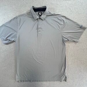 FootJoy Polo Shirt Mens XL Grey Navy Dot Good Siemens Energy Performance Golf